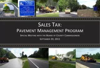 Sales Tax : Pavement Management Program