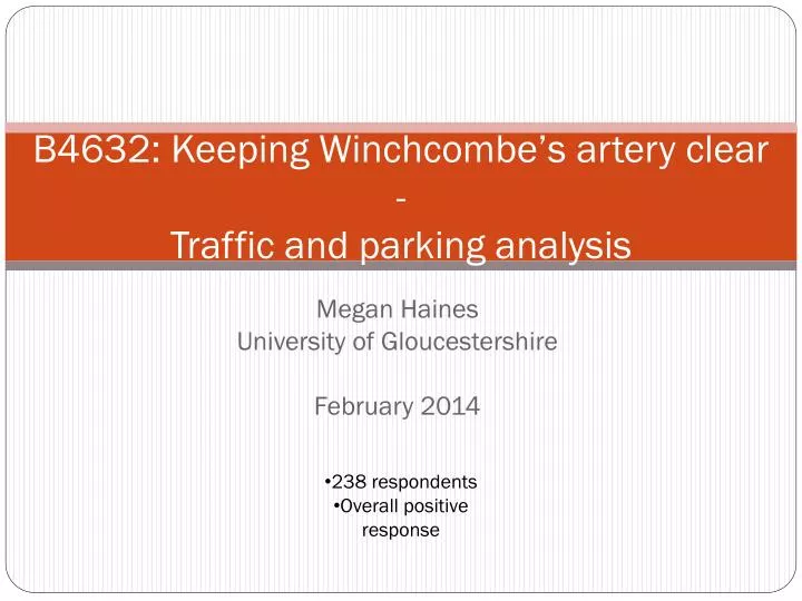 b4632 keeping winchcombe s artery clear traffic and parking analysis