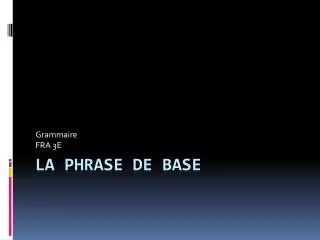 grammaire fra 3e