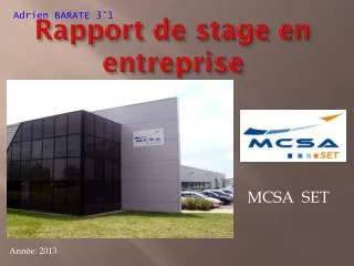 rapport de stage en entreprise