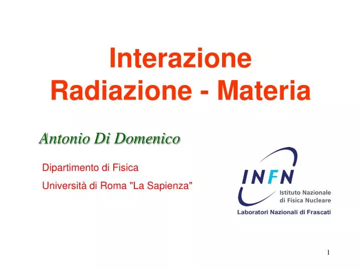 interazione radiazione materia