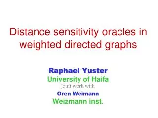 Distance sensitivity oracles in weighted directed graphs