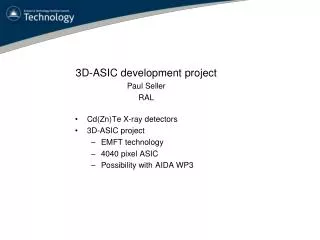Cd (Zn)Te X-ray detectors 3D-ASIC project EMFT technology 4040 pixel ASIC