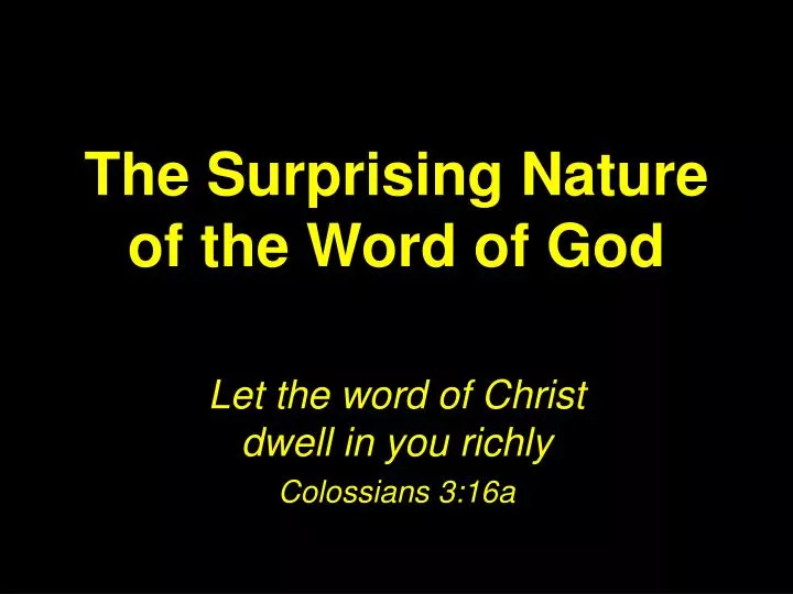 the surprising nature of the word of god