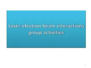 Laser-electron beam interactions group activities