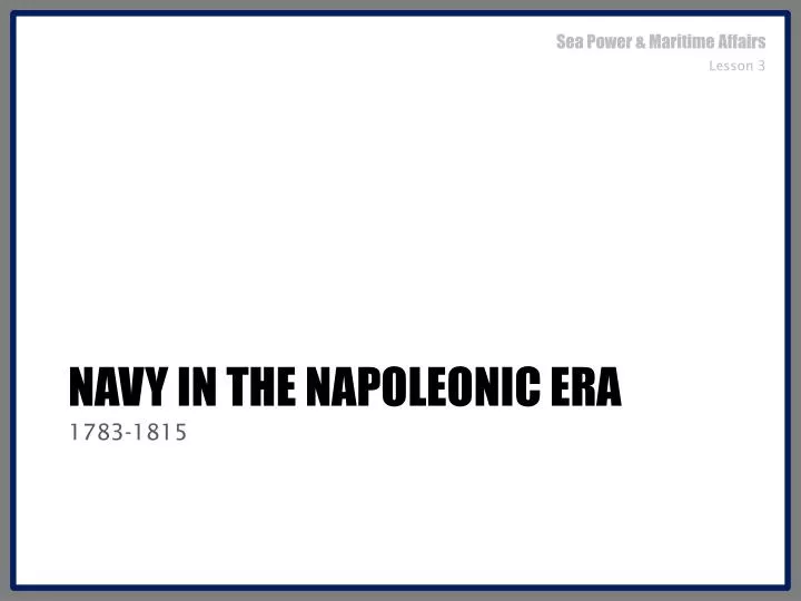 navy in the napoleonic era