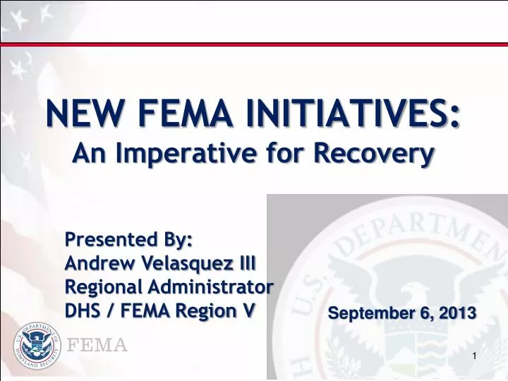 new fema initiatives an imperative for recovery
