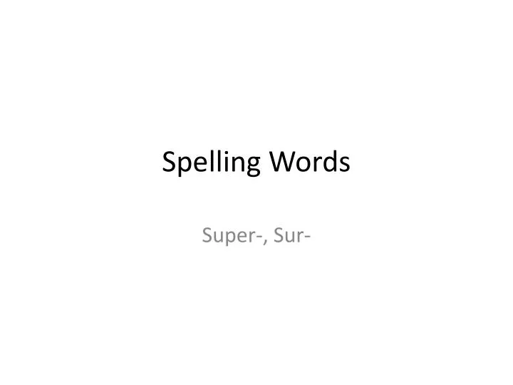 spelling words