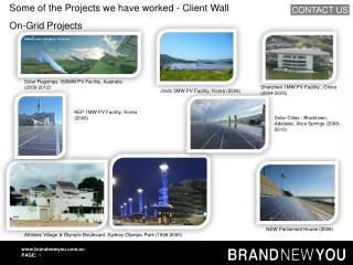 Some of the Projects we have worked - Client Wall On-Grid Projects
