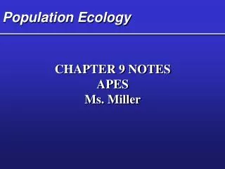 Population Ecology