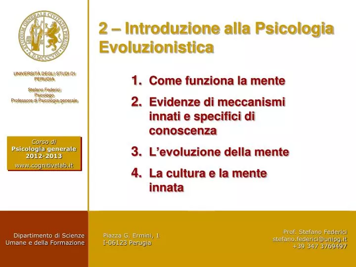2 introduzione alla psicologia evoluzionistica