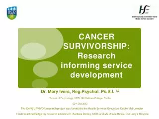 Dr. Mary Ivers, Reg.Psychol. Ps.S.I. 1,2