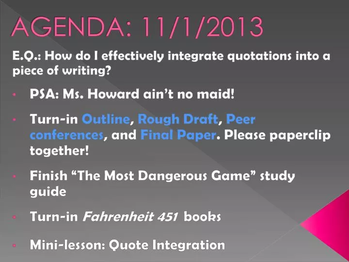 agenda 11 1 2013