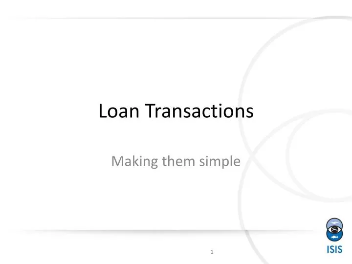 loan transactions