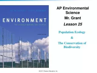 Population Ecology &amp; The Conservation of Biodiversity