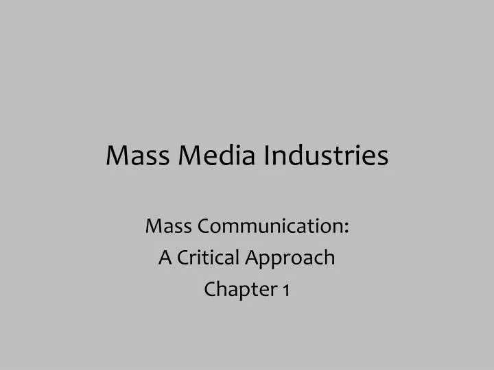 mass media industries