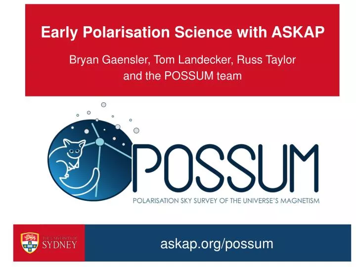 early polarisation science with askap