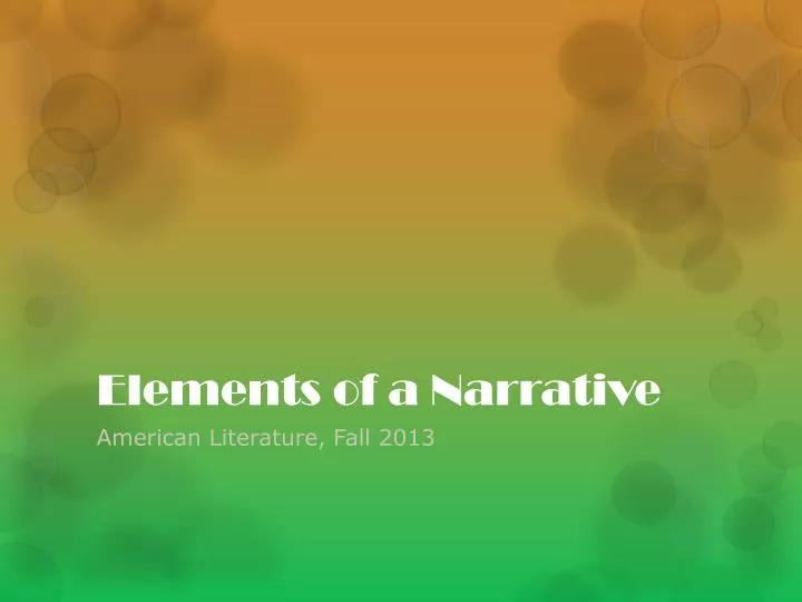 elements of a narrative