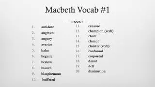 Macbeth Vocab #1