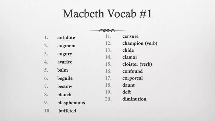 macbeth vocab 1