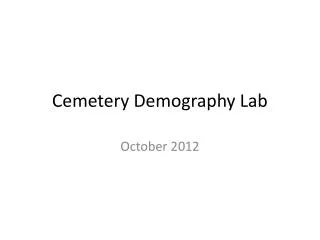 Cemetery Demography Lab
