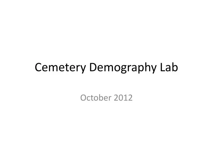 cemetery demography lab