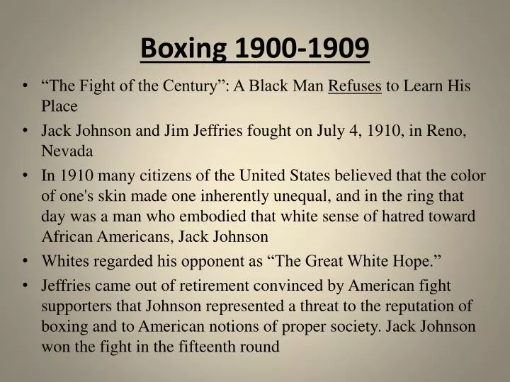 boxing 1900 1909