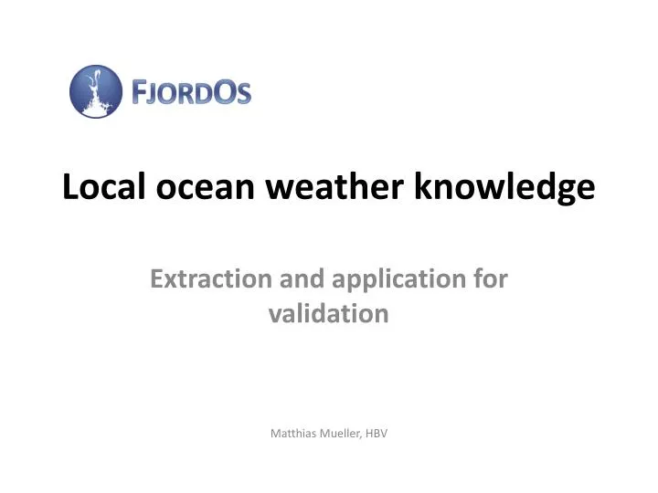local ocean weather knowledge