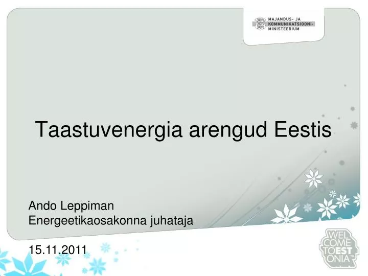 taastuvenergia arengud eestis