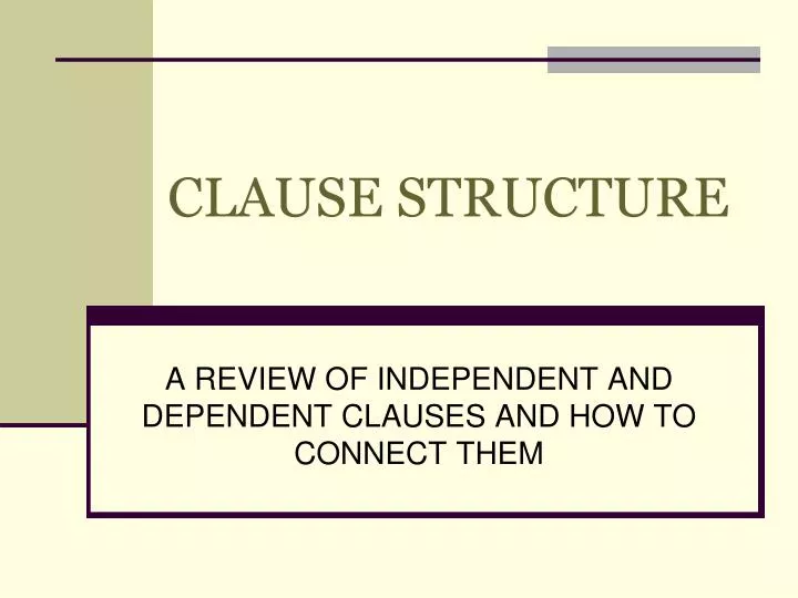 clause structure