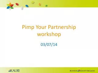Pimp Your Partnership workshop