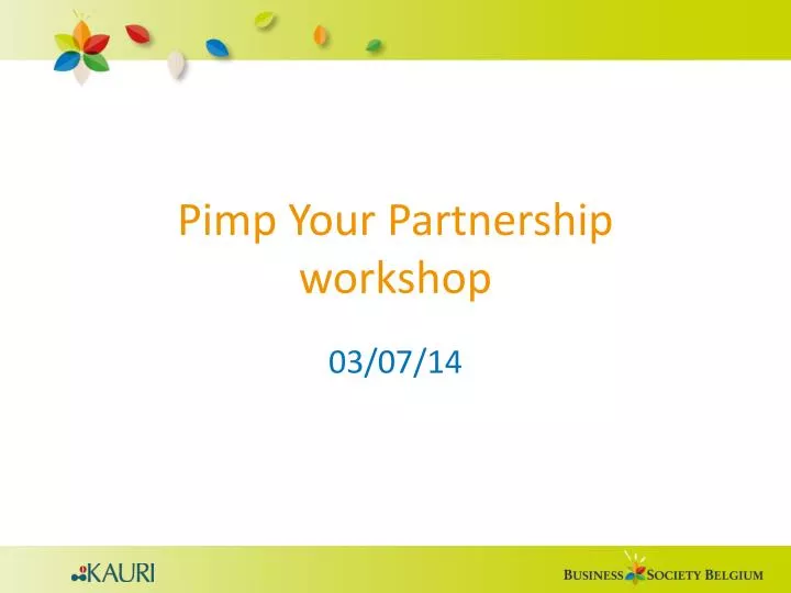 pimp your partnership workshop