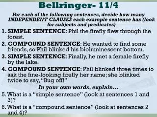 Bellringer - 11/4