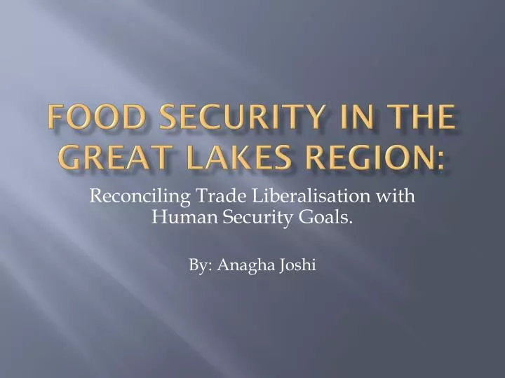 food security in the great lakes region