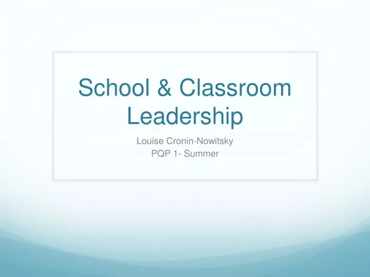 school classroom leadership