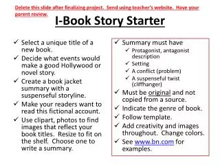 I-Book Story Starter