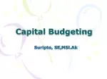 Capital Budgeting - slide 1
