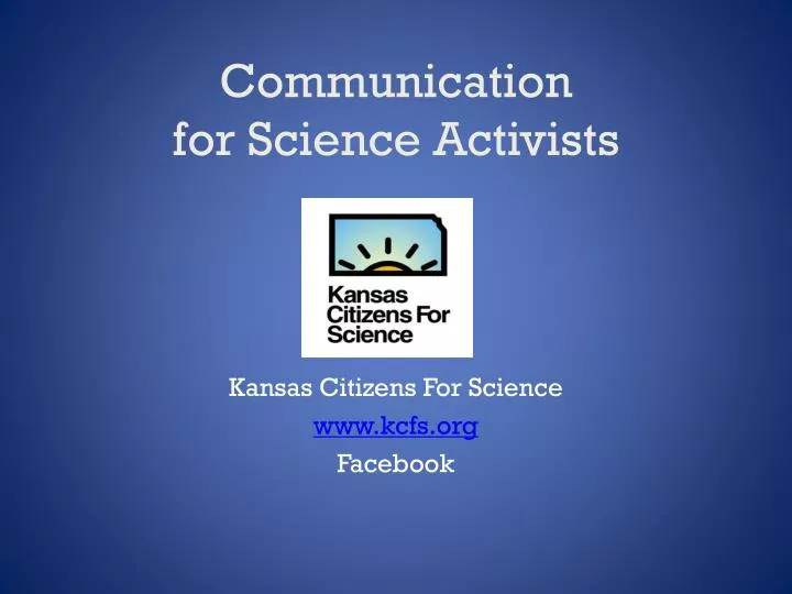 communication for science activists