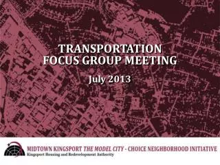 TRANSPORTATION FOCUS GROUP MEETING July 2013