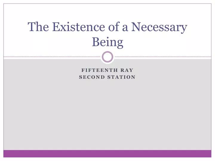 the existence of a necessary being