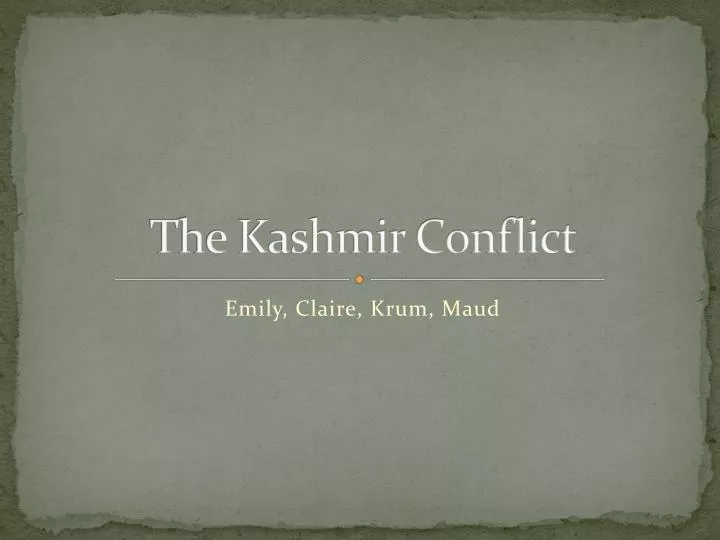 the kashmir conflict