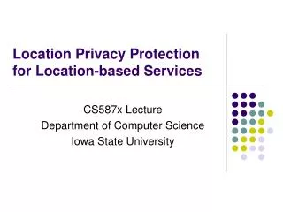 Location Privacy Protection for Location-based Services