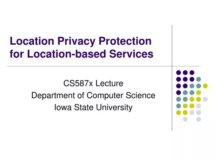 location privacy protection for location based services