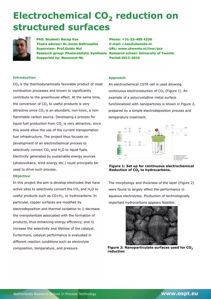 electrochemical co 2 reduction on structured surfaces