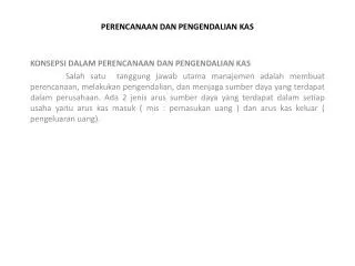 perencanaan dan pengendalian kas