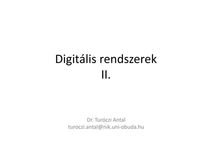 digit lis rendszerek ii