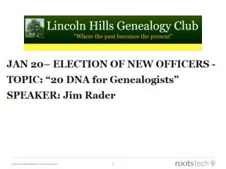 Introduction to DNA for Genealogists