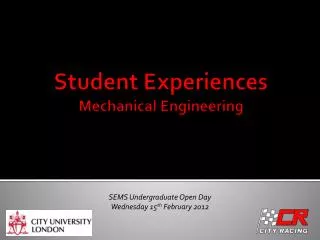 Student Experiences Mechanical Engineering