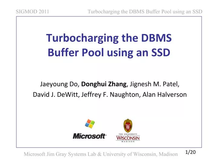 turbocharging the dbms buffer pool using an ssd