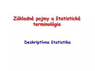 z kladn pojmy a tatistick terminol gia